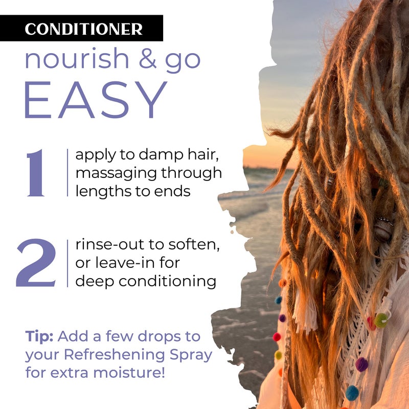 Dollylocks Lightweight Hydrating Conditioner | Plant-based Residue + Paraben-free Vegan | Curly Hair, Extensions, Locs, Dreadlock Moisturizer | Nag Champa | 8oz - Image 3